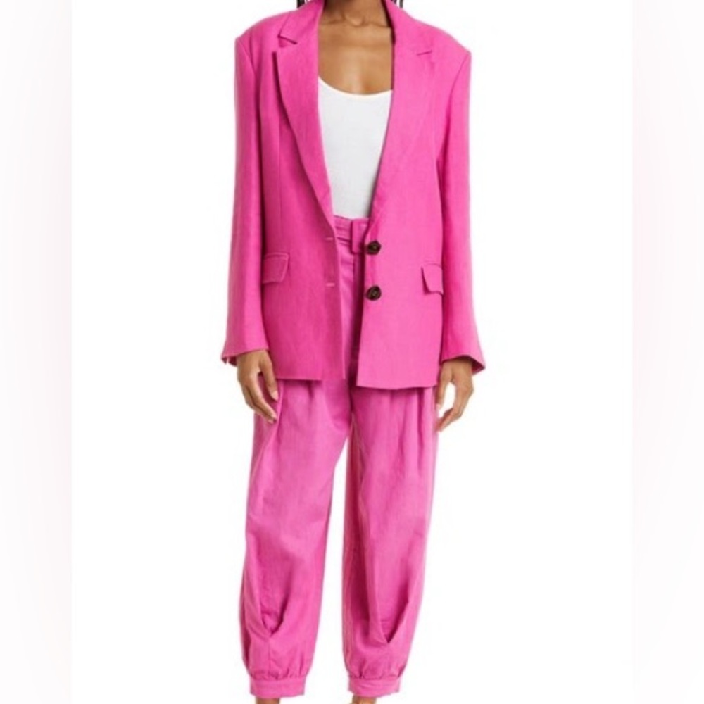 FARM Rio Linen blazer in peony size small - Picture 4 of 10